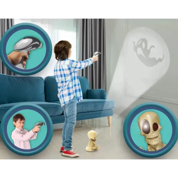 Calavera Juego 2 Calavera Interactiva con Proyector y Pistola Atrapa Fantasmas