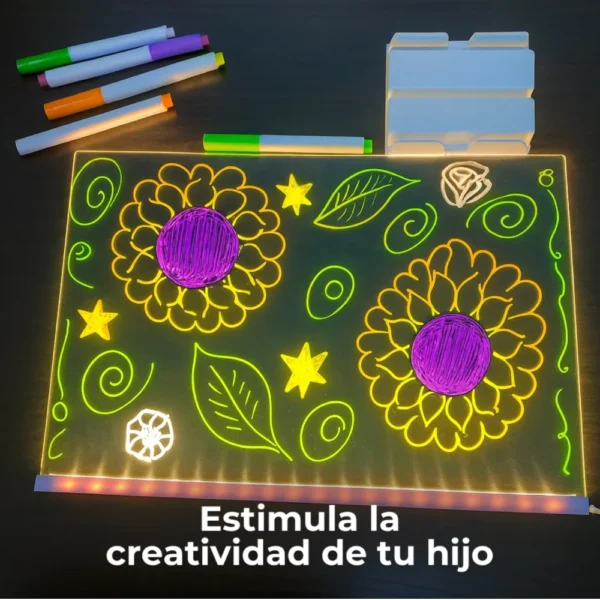 Pizarra Magica para dibujar con LUZ LED