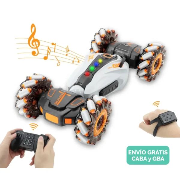 Auto Con Muñequera Articulado Giro 360° con Luz, Spray y Música Color Gris Auto Con Muñequera Articulado Giro 360° con Luz, Spray y Música Color Gris