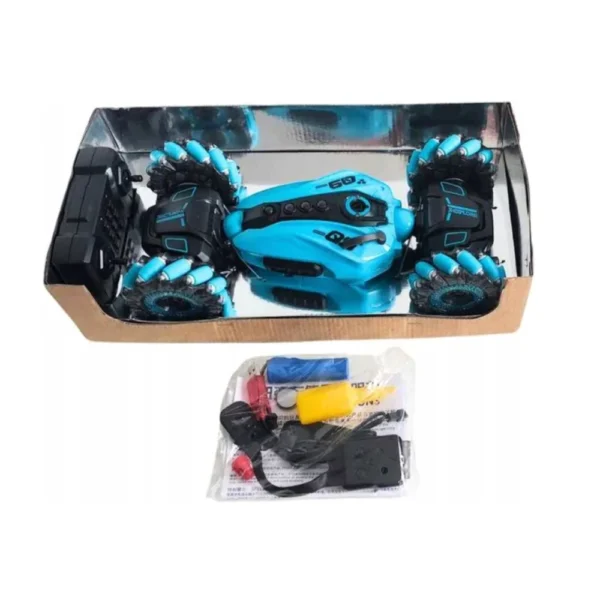 Auto Con Muñequera Articulado Giro 360° con Luz, Spray y Música Color Azul Auto Con Muñequera Articulado Giro 360° con Luz, Spray y Música Color Azul