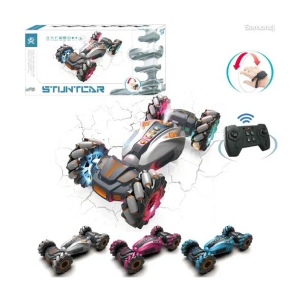 Articulado 6 Auto Con Muñequera Articulado Giro 360° con Luz, Spray y Música Color Gris