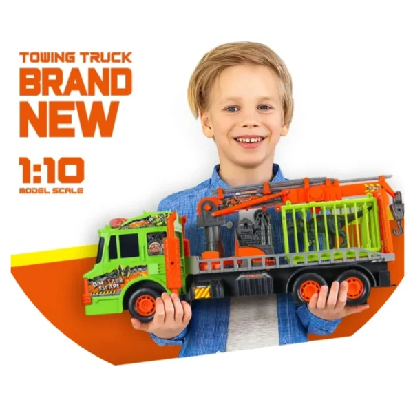 Camión Dinosaurio con Jaula y Grúa Escala 1:10