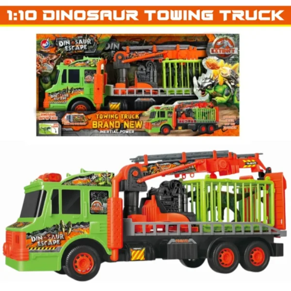 Camión Dinosaurio con Jaula y Grúa Escala 1:10