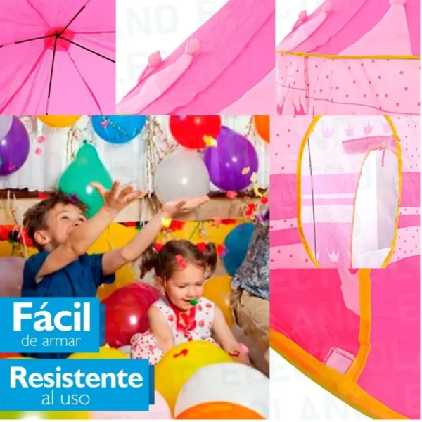 Castillo Carpa de Juguete Infantil Grande Tipo Pelotero Rosa Castillo Carpa de Juguete Infantil Grande Tipo Pelotero Rosa