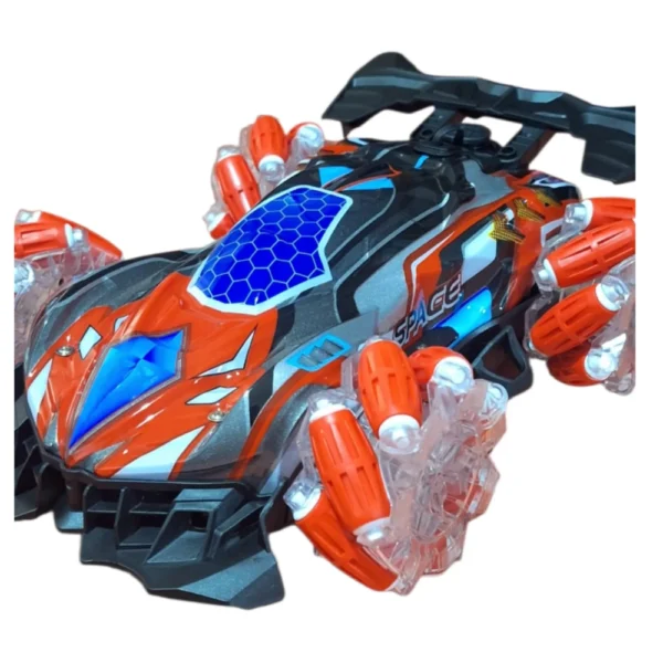 Extreme Storm Rojo 5 Auto Stunt Rojo 360° a Control Remoto con Luces, Spray de Agua y Muñequera Interactiva