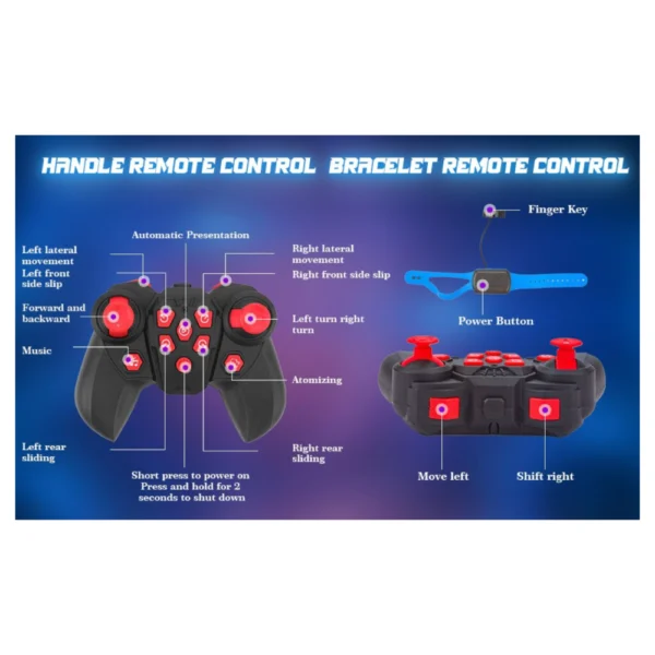 Auto Fórmula 1 de Juguete Azul con Giro 360°, Spray de Agua y Luces