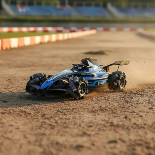 Auto Fórmula 1 de Juguete Azul con Giro 360°, Spray de Agua y Luces