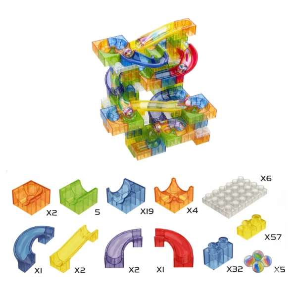 Bloques Laberinto de Bolitas – Set Armable de 136 Piezas