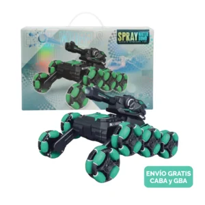 Tanque Con Muñequera Lanza Bolas De Gel Luces Y Spray Agua Verde Tanque