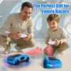 Auto Futurista A Control Remoto Luces Led Giro 360 Y Pilas Azul Auto Futurista Azul