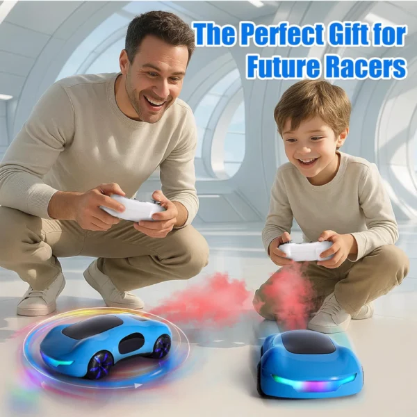 Auto Futurista A Control Remoto Luces Led Giro 360 Y Pilas Azul Auto Futurista Azul