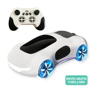 Auto Futurista A Control Remoto Luces Led Giro 360 Y Pilas Blanco Auto Futurista Blanco
