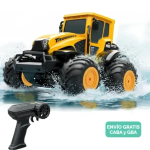Tractor A Control Remoto Anfibio Todo Terreno 4x4 Amarillo