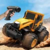Tractor A Control Remoto Anfibio Todo Terreno 4x4 Amarillo