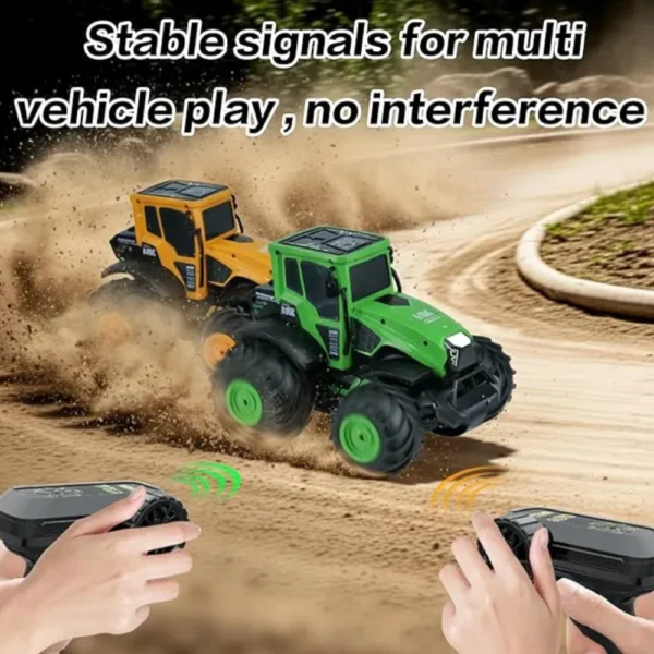 Tractor A Control Remoto Anfibio Todo Terreno 4x4 Amarillo