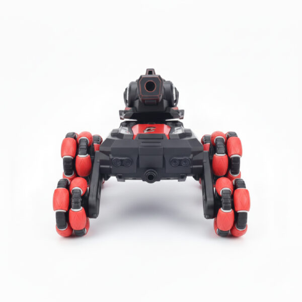 Water Bomb Rojo _Water Bomb Rojo 2 Tanque Rojo 8 Ruedas con Lanzabolas, Luces y Spray Control Remoto y Muñequera