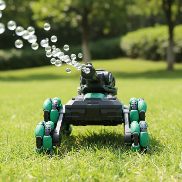 Water Bomb Verde_Water Bomb Verde 9 Tanque Verde 8 Ruedas con Lanzabolas, Luces y Spray Control Remoto y Muñequera