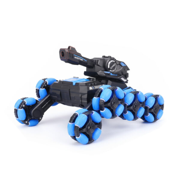 Tanque Con Muñequera Lanza Bolas De Gel Luces Y Spray Agua Azul Tanque