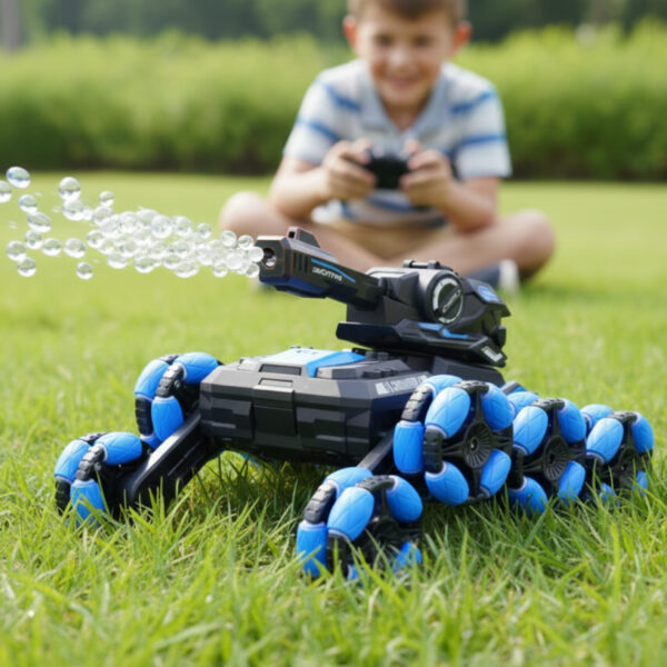 Tanque Con Muñequera Lanza Bolas De Gel Luces Y Spray Agua Azul Tanque