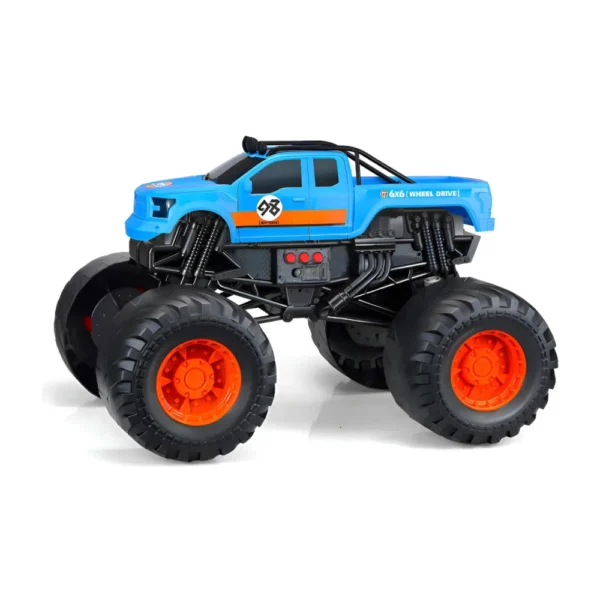 truck 4 Monster Truck 6x6 a Fricción con Amortiguación Juguete Off Road Azul