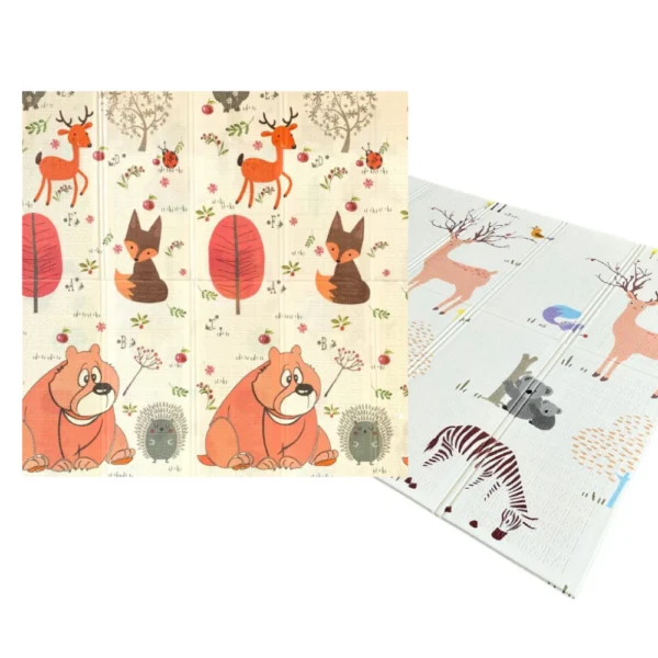 PP08 BOSQUE Y ANIMALES 5 Alfombra Antigolpes Bebe Reversible BOSQUE- ANIMALES VARIOS 150x180 cm y 0,8 cm Grosor