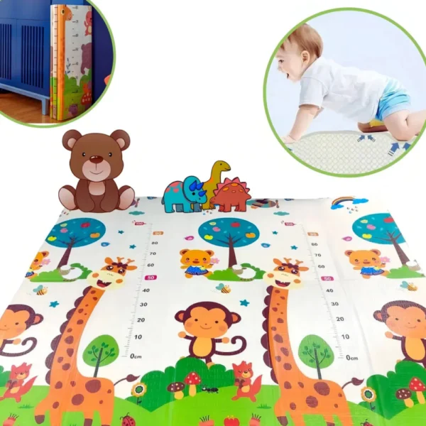 PP08 CAMPAMENTO JIRAFAS 3 Alfombra Antigolpes Bebe Reversible CAMPAMENTO y JIRAFAS 150x180 cm y 0,8 cm Grosor