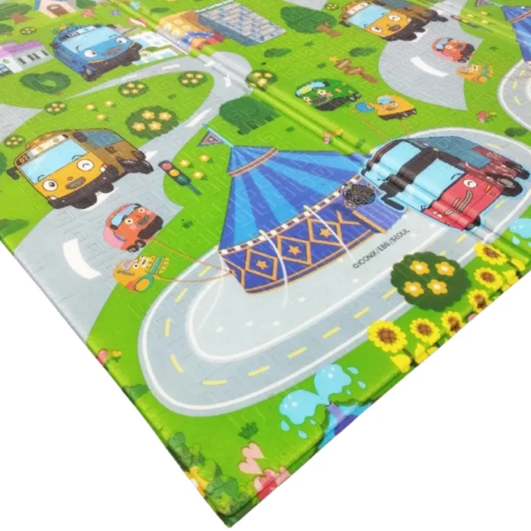 PP08 CIUDAD ANIMALES 2 Alfombra Antigolpes Bebe Reversible CIUDAD y ANIMALES 150x180 cm y 0,8 cm Grosor