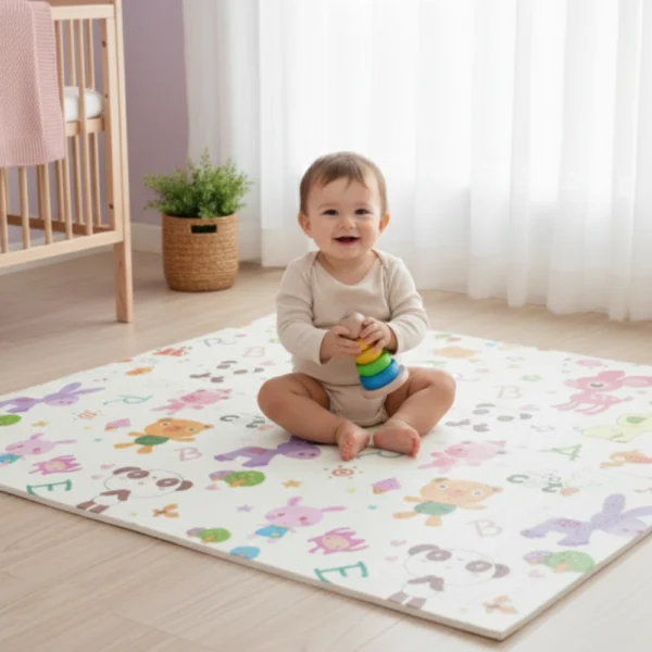 PP08 CIUDAD ANIMALES 3 Alfombra Antigolpes Bebe Reversible CIUDAD y ANIMALES 150x180 cm y 0,8 cm Grosor