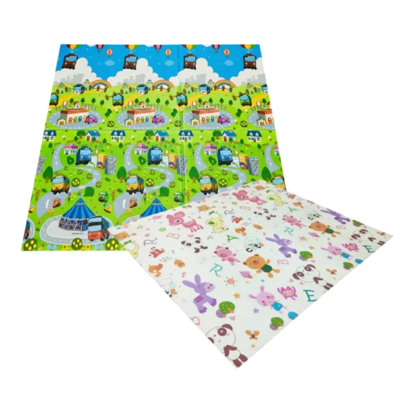 PP08 CIUDAD ANIMALES 6 Alfombra Antigolpes Bebe Reversible CIUDAD y ANIMALES 150x180 cm y 0,8 cm Grosor