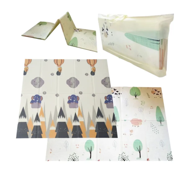 Alfombra Antigolpes Bebe Reversible ELEFANTES-GRANJA 200x180 cm y 0,8 cm Grosor