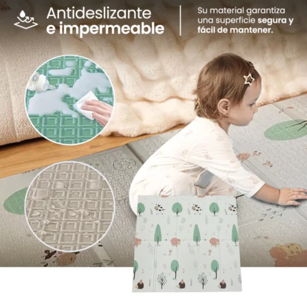 Alfombra Antigolpes Bebe Reversible ELEFANTES-GRANJA 200x180 cm y 0,8 cm Grosor