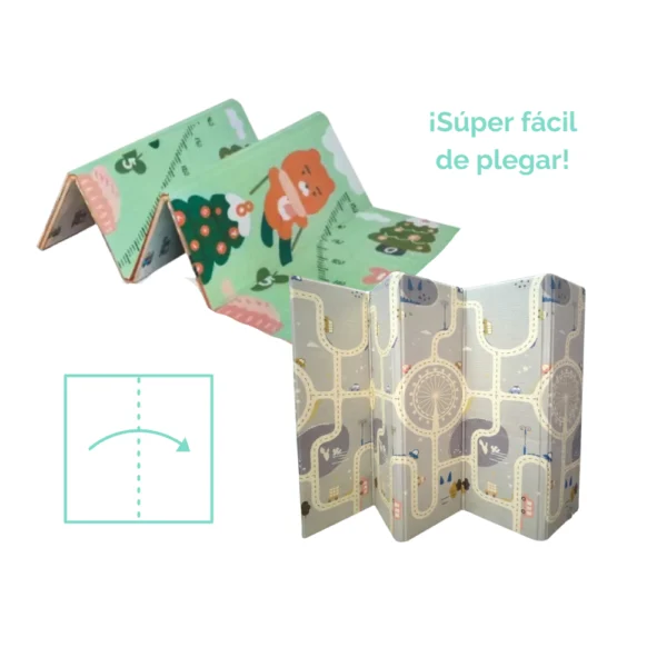 PP09 SKY RUTA GRIS 4 Alfombra Antigolpes Bebe Reversible SKY-CIUDAD 200x180 cm y 0,8 cm Grosor