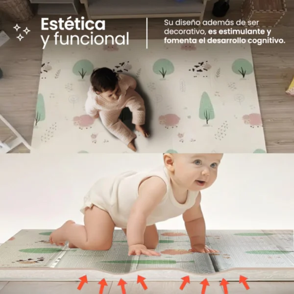 KIT 2 D Kit “Crecer y Descubrir”: Móvil Musical, Alfombra Antigolpes y Juguete Didáctico