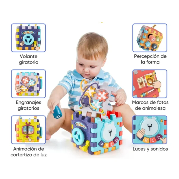 KIT 3 C Kit “Explorando los Sentidos” – Cubo Didáctico y Volante Musical Interactivo