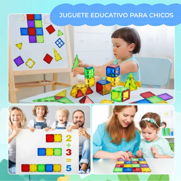 Bloques Magnéticos 34 Piezas Juego Didáctico 3D Imantado