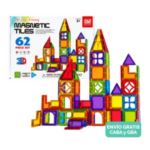Bloques Magnéticos 62 Piezas Juego Didáctico 3D Imantado