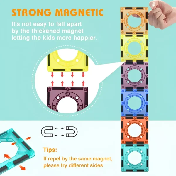 Bloques Magnéticos 68 Piezas Tobogán 3D con Stickers