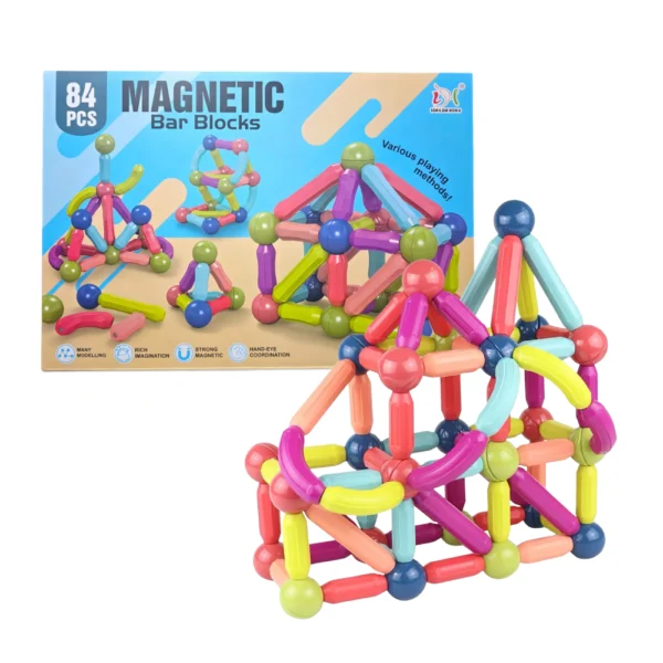 Bloques Magnéticos 84 Piezas Juego Didáctico Para Armar