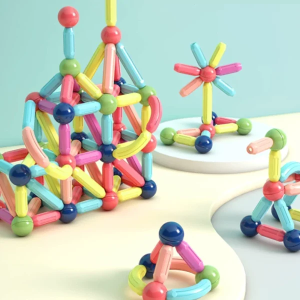 Bloques Magnéticos para Armar – Set de 84 Piezas con Tubos, Codos y Conectores 3D