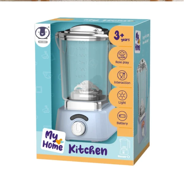 Licuadora de Juguete Celeste con Luz y Movimiento realista