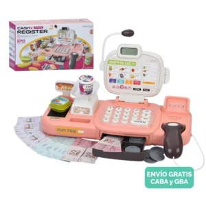 Caja Registradora de Juguete Rosa 67 piezas con Luz, Sonido y Accesorios 