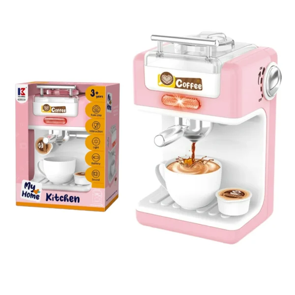 Cafetera Expreso de Juguete Rosa con Luz y Sonido