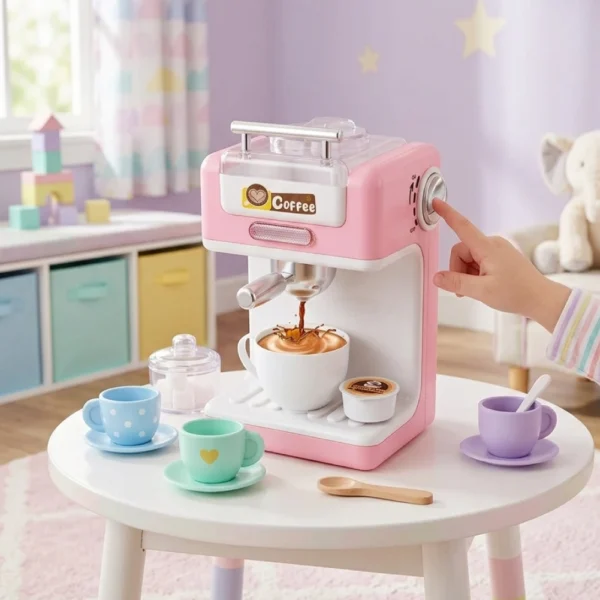 Cafetera Expreso de Juguete Rosa con Luz y Sonido