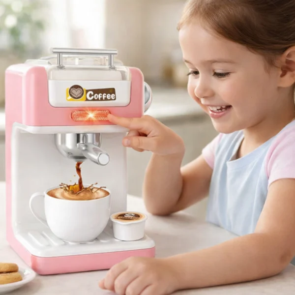 Cafetera Expreso de Juguete Rosa con Luz y Sonido