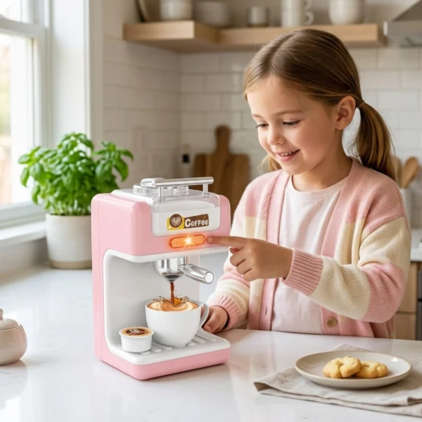 Cafetera Expreso de Juguete Rosa con Luz y Sonido