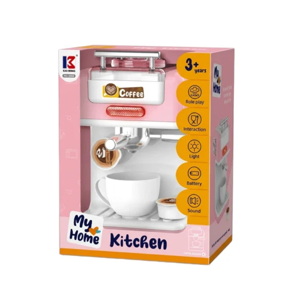 Cafetera Expreso de Juguete Rosa con Luz y Sonido