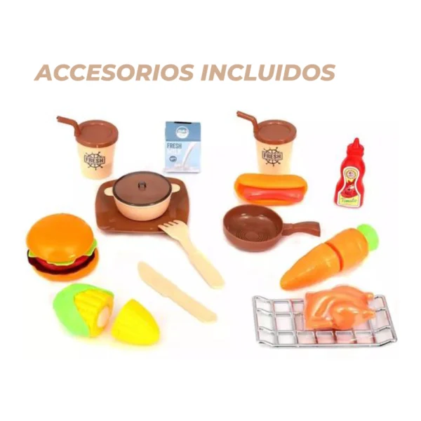Set Cocina Infantil con Horno, Sonido, Luz y Accesorios 