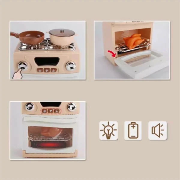 Set Cocina Infantil con Horno, Sonido, Luz y Accesorios 