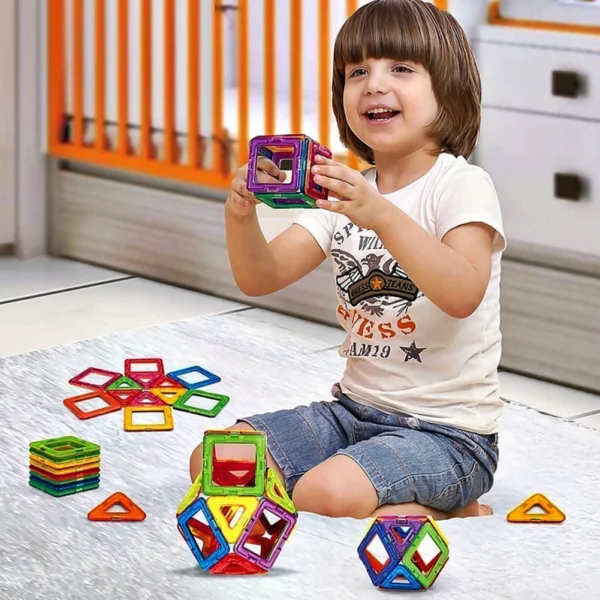 Bloques Magnéticos 46 Piezas Juego Didáctico 3D Imantado