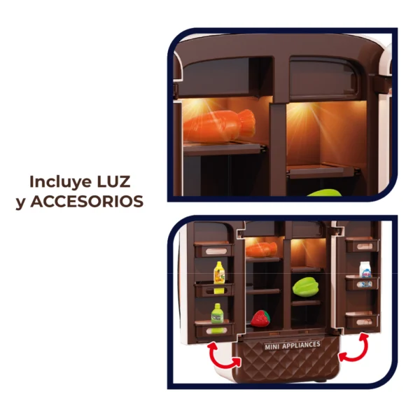 Heladera Infantil de Juguete con Luz, Sonido y Accesorios